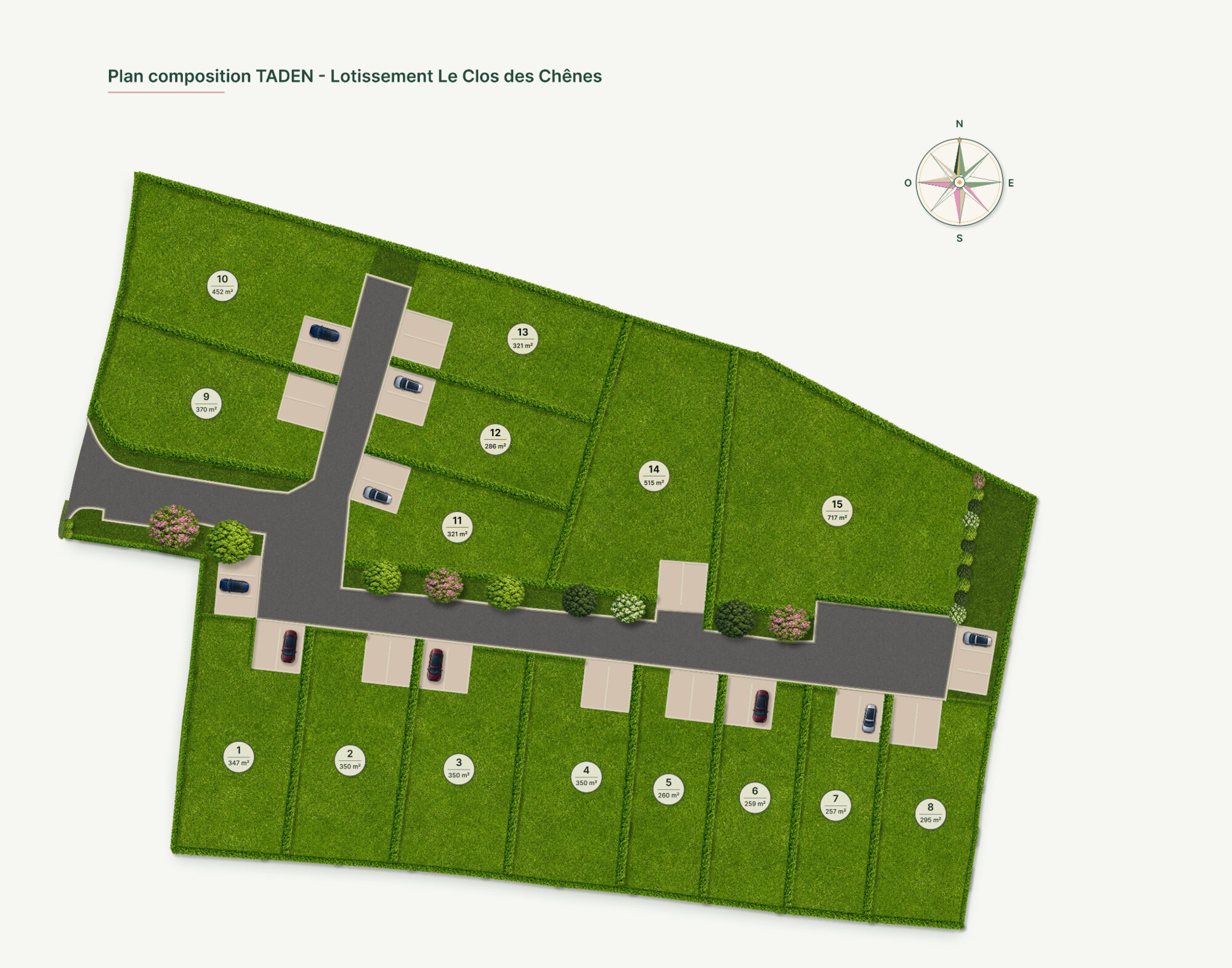 Plan de composition lotissement à construire à TADEN